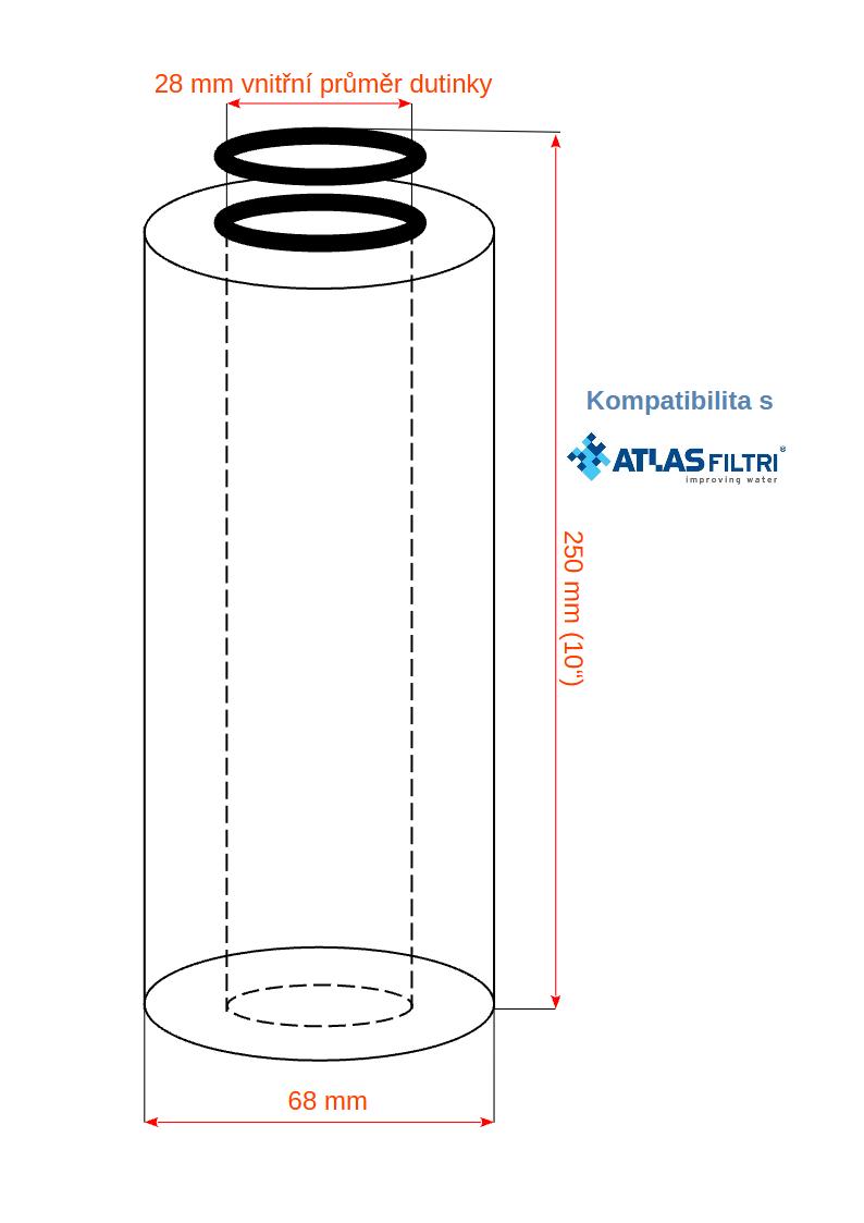 Uhlíkový filtr - PVF-AU-BX-5-µm - 250mm - 10"
